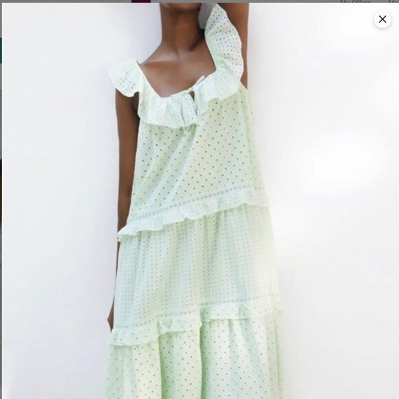 Zara Dresses & Skirts - Zara Embroidered Lace Midi Dress Size S NEW WITH TAG!